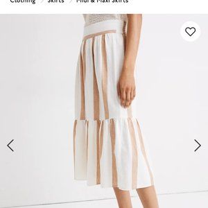 Madewell ruffle-hem midi skirt